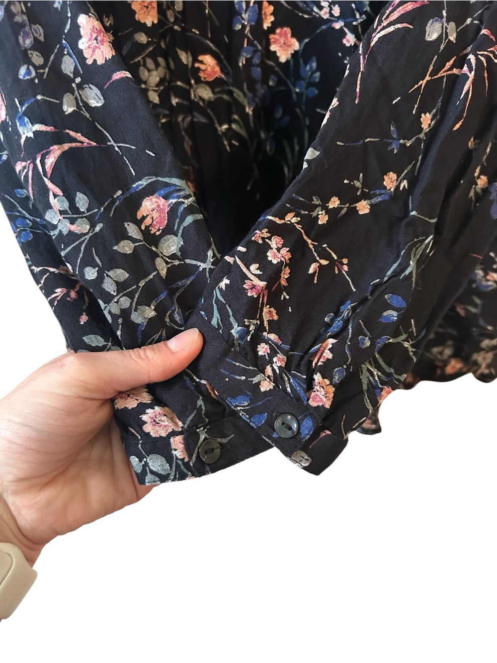 Lucky Brand Floral Boho Revival Long Sleeve Blouse Women’s Size Large - Picture 4 of 6